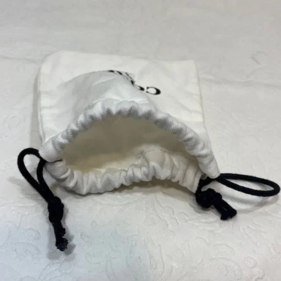 COACH Designer Mini Jewelry Cotton Drawstring Bag White 4.5"x5" - Picture 3 of 6